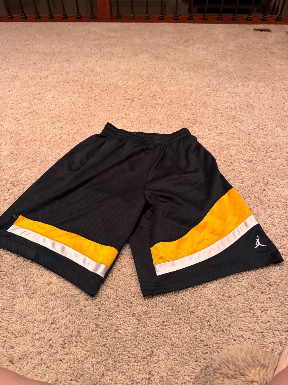 Jordan Black, Yellow and White Athletic Shorts